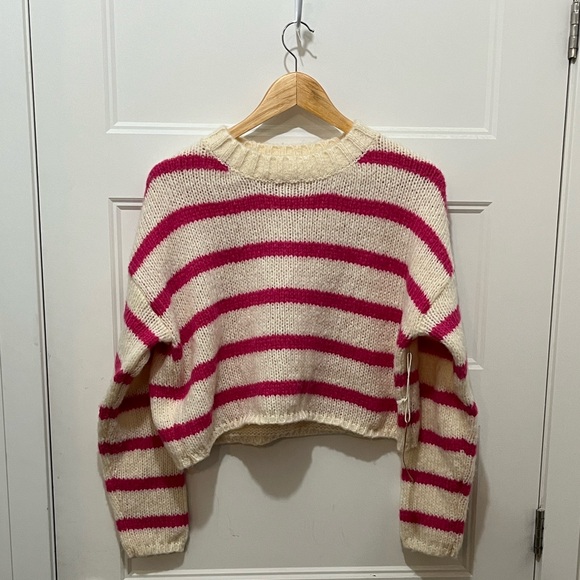 BNWT Dreamers Pink and Cream Striped Sweater - Picture 2 of 5